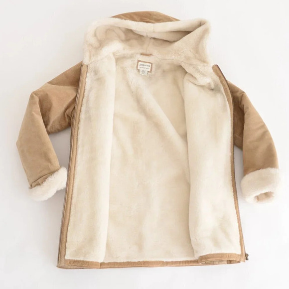 St. John Bay Beige Washable  Suede Aviator Jacket with Hood SM - Picture 14 of 16